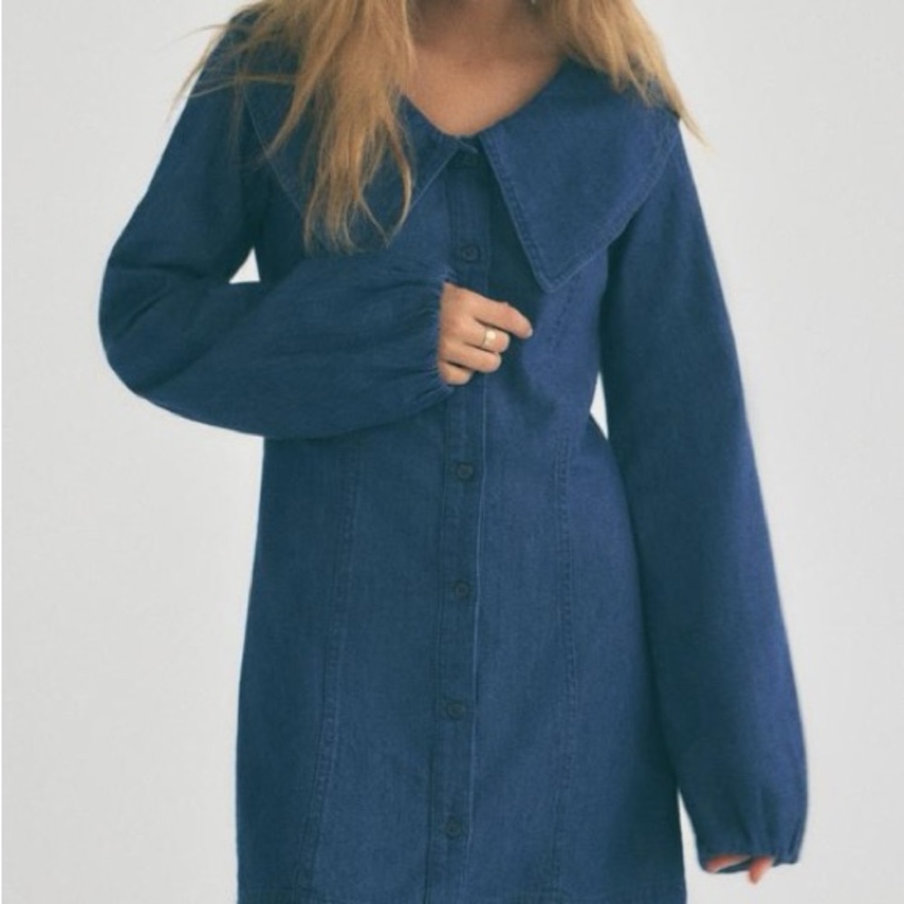 ZARA Peter Pan Collar TRF Denim Dresss
